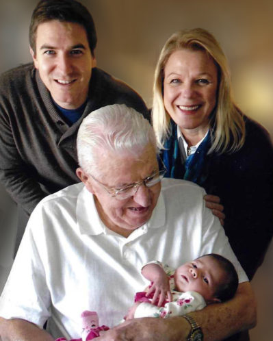 Ben Reynolds, top left, is pictured with his mother Peggy, grandfather Rich Lang, and daughter Ella.